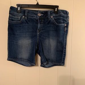 Silver jean shorts